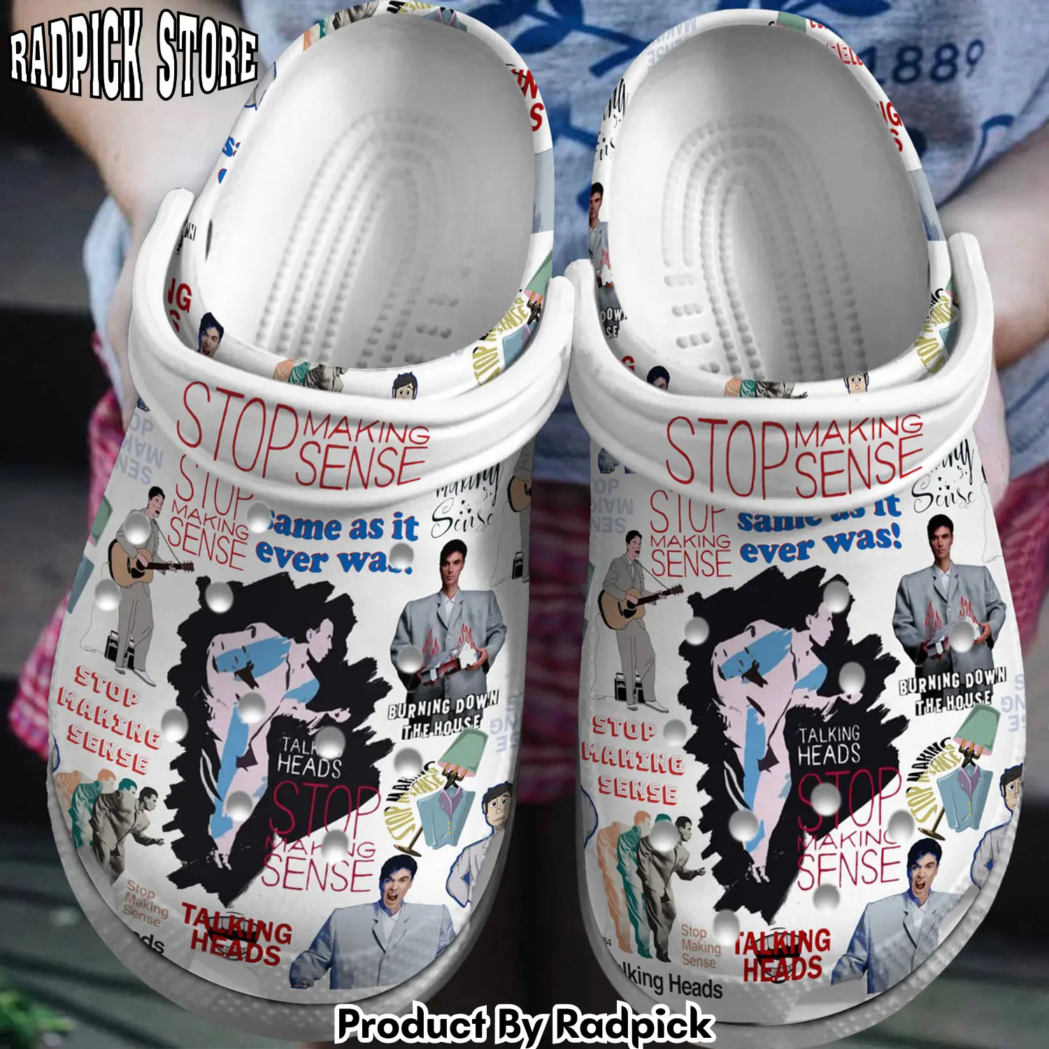 Radpick stop making sense music crocss crocband clogs shoes comfortable for men women and kids footwearelite exclusive rp6521128